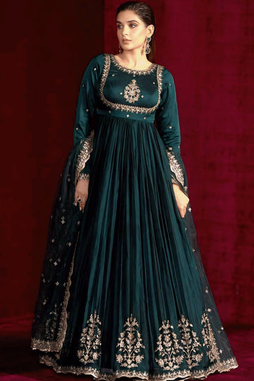 Latest Heavy Flair Long Anarkali Suit For Diwali