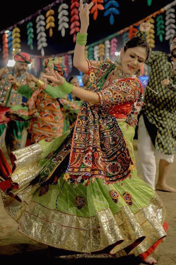 Traditional Navratri Special Multi-Color Gamthi Work Chaniya Choli