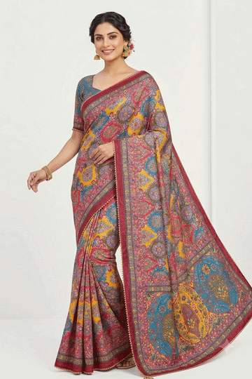 Wedding Special Real Mirror Work Saree For Women
