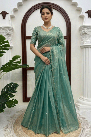 Pooja Special Heavy Hand Work Saree For Women