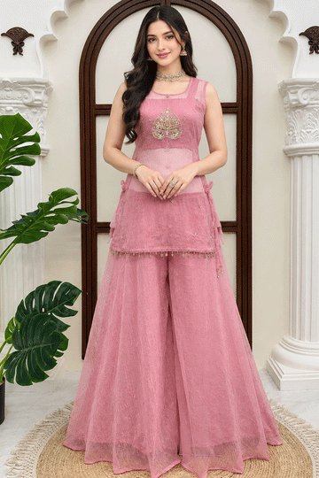 Latest Silk Fabric Plazo Dress For Gen Z Girl