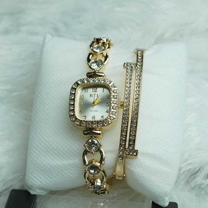 Designer Stone Work Watch Bracelet Combo