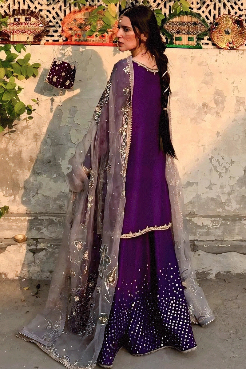 Purple Color Sequence Embroidery Work Suit For Diwali