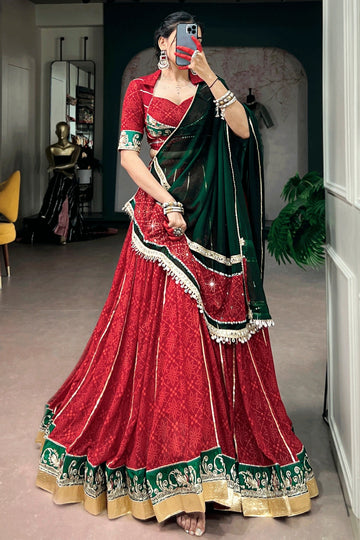 Designer Ready To Wear Bandhani Print Lehenga Choli