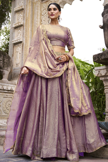 Heavy Flair Embroidery Work Lehenga Choli For Reception Party