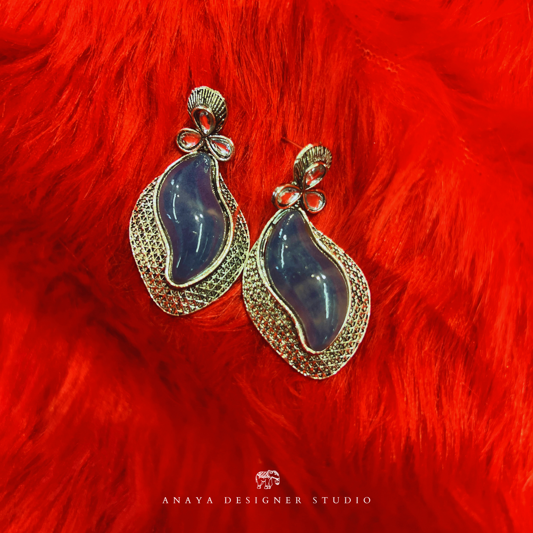 Drop Design Blue Color Earrings Jewellery