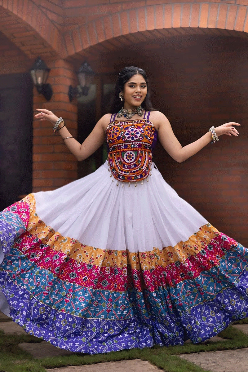 Fully Stitched Gamthi Work Lehenga Choli For Dandiya Night