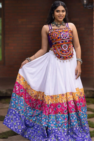 Fully Stitched Gamthi Work Lehenga Choli For Dandiya Night