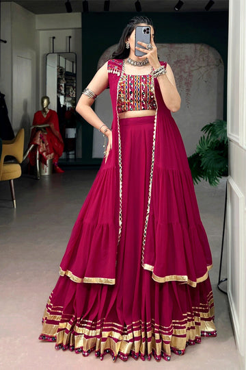 Traditional Ready To Wear Lehenga Choli With Koti For Navratri