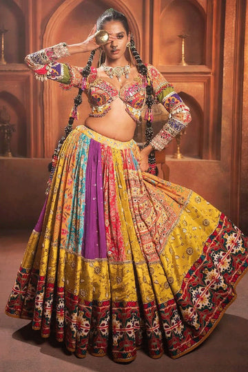 Traditional Heavy Flair Real Mirror Work Chaniya Choli For Navratri