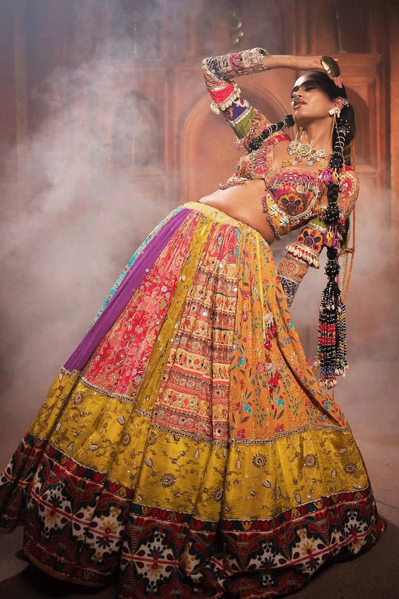 Traditional Heavy Flair Real Mirror Work Chaniya Choli For Navratri