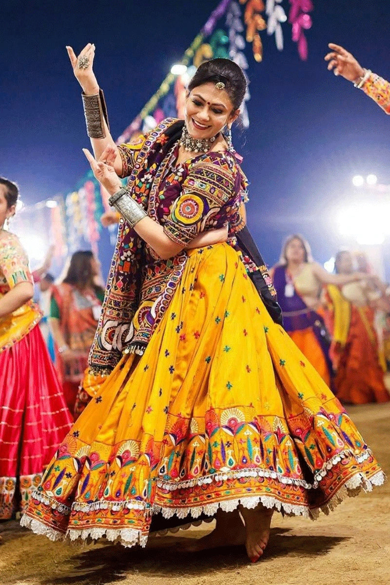 Navratri Special Digital Print With Real Mirror Work Lehenga Choli
