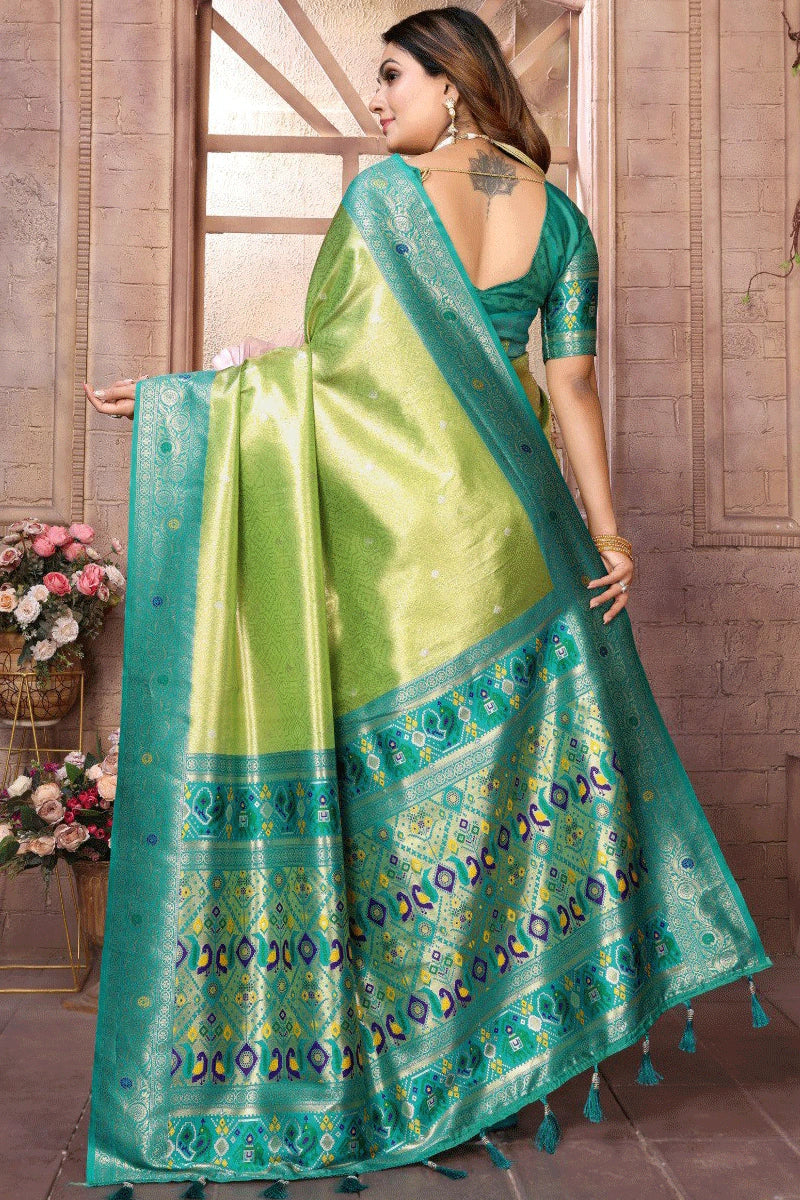 Green Color Paithani Saree For Mehendi Rasam