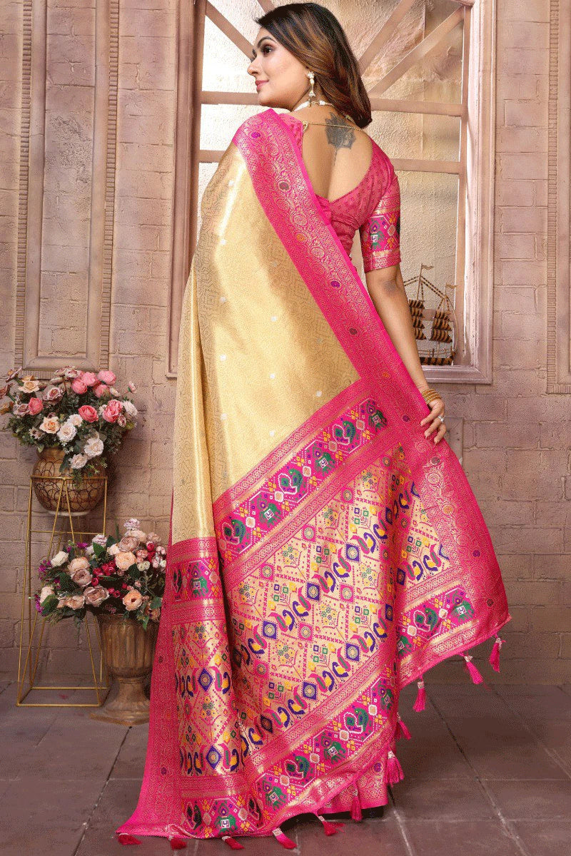 Yellow Color Paithani Saree For Haldi Function