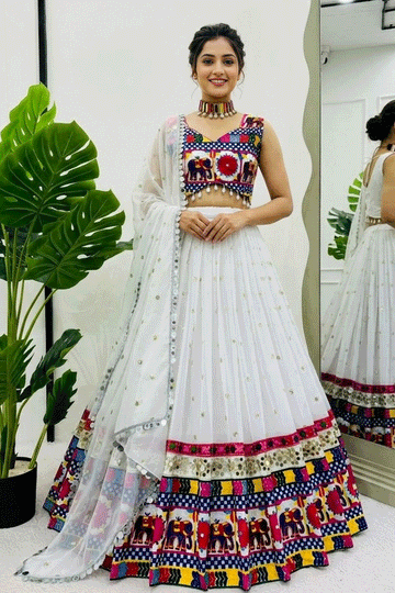 Garba Special Real Mirror Work Lehenga Choli For Women