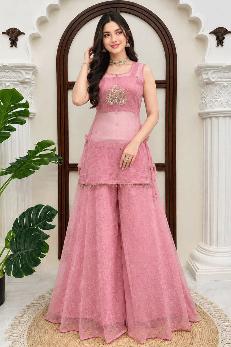 Latest Silk Fabric Plazo Dress For Gen Z Girl