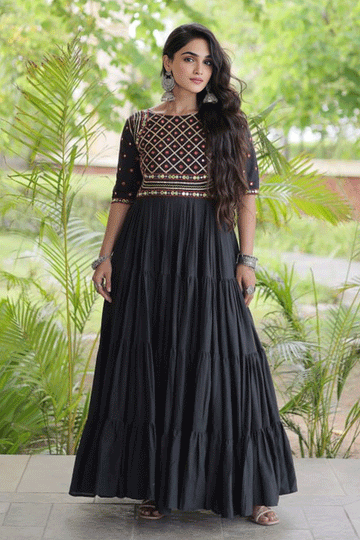Navratri Special Embroidery Work Gown For Garba