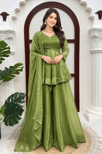 Diwali Special Salsa Fabric Sharara Suit For Gen Z Girl