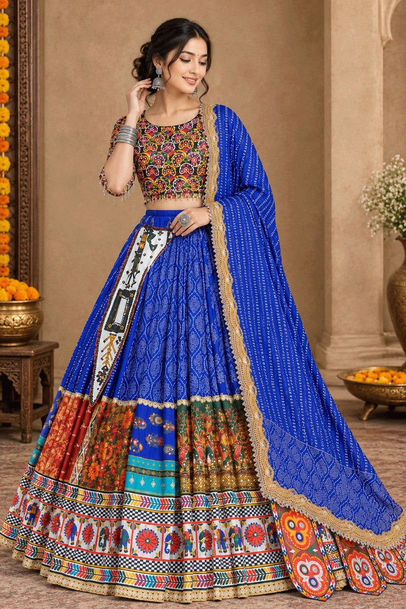 Garba Night Special Real Mirror Work Ghagra Choli