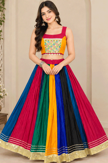 Navratri Special Ready To Wear Real Mirror Work Lehenga Choli