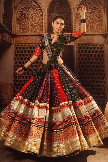 Lehariya Print Multi Color Chaniya Choli For Garba Night