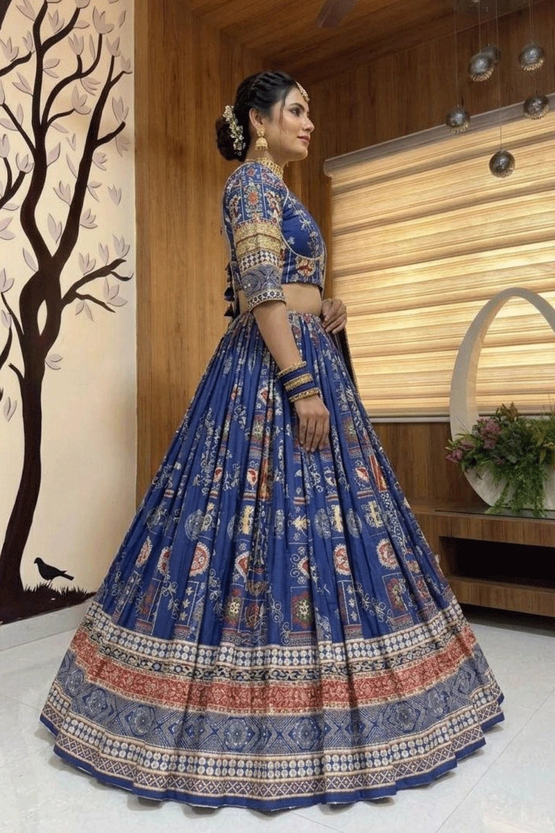 Navy Blue Color Chaniya Choli For Navratri Garba