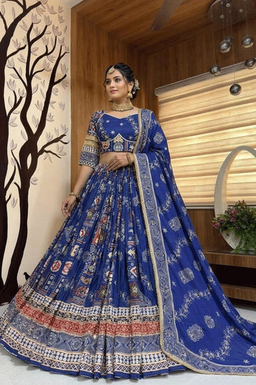 Navy Blue Color Chaniya Choli For Navratri Garba