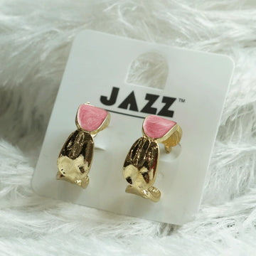 Cute Bunny Shape Golden Stud Earrings