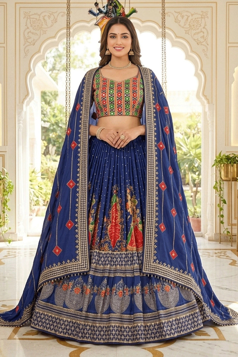 Designer Royal Blue Chaniya Choli For Garba Night