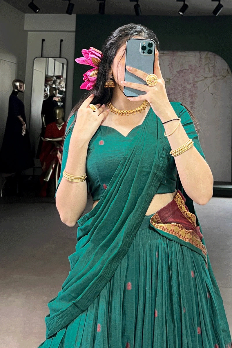 Traditional South Indian Half Saree For Pongal Festival