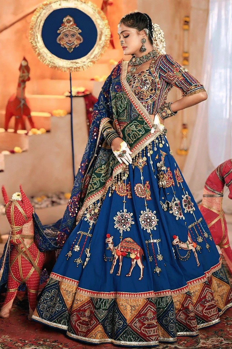 Navratri Special Bandhani Print Kodi Work Chaniya Choli