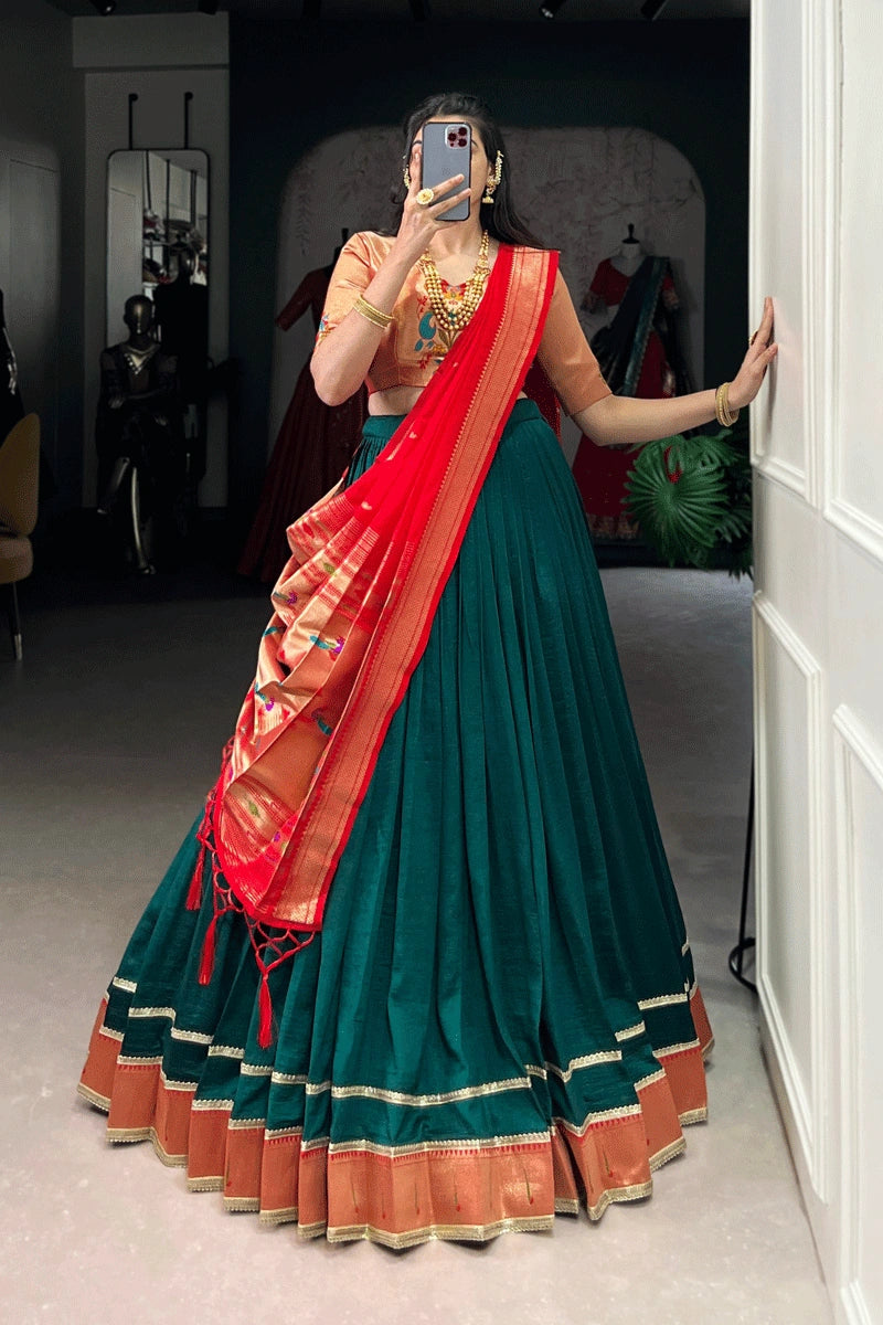 South Indian Style Paithani Half Saree For Pongal