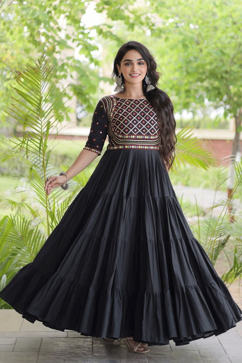 Navratri Special Embroidery Work Gown For Garba