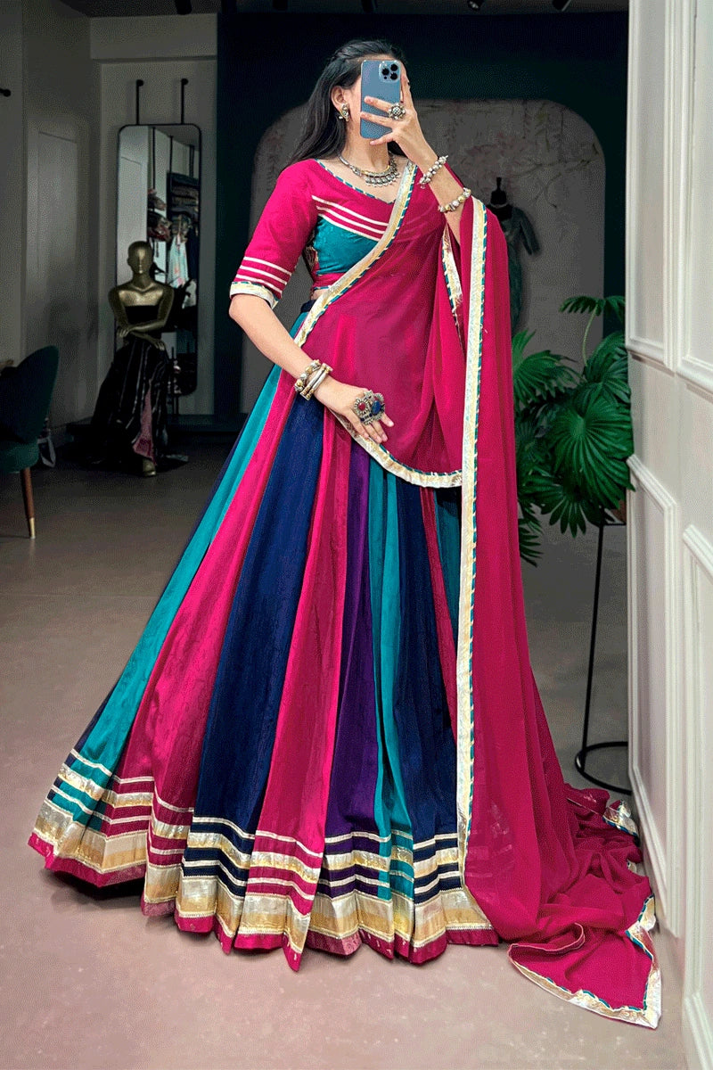 Fully Stitched Multi Color Chaniya Choli For Garba