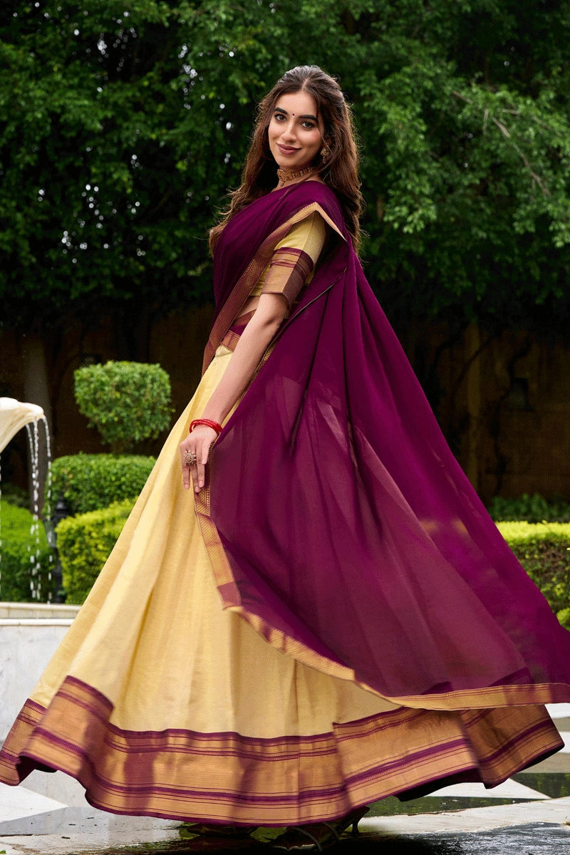 Kanchipuram South Indian Style Half Saree