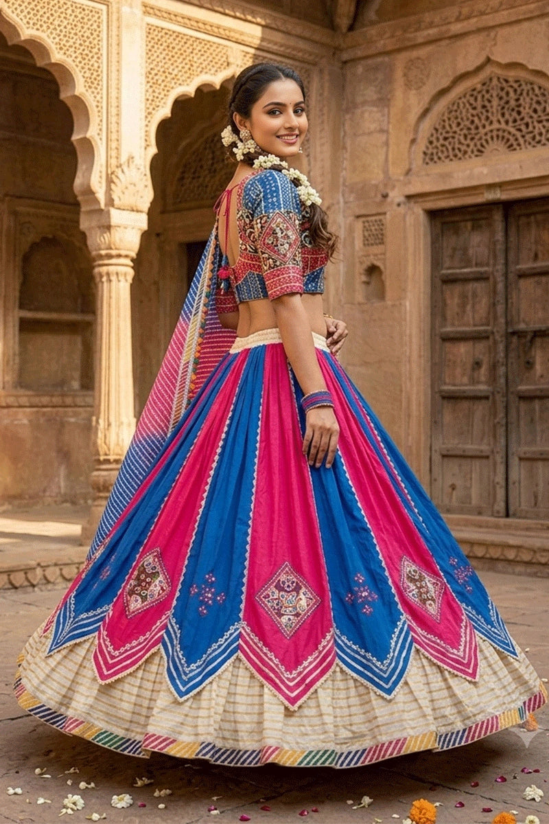 Navratri Special Real Mirror Work Multi Color Chaniya Choli