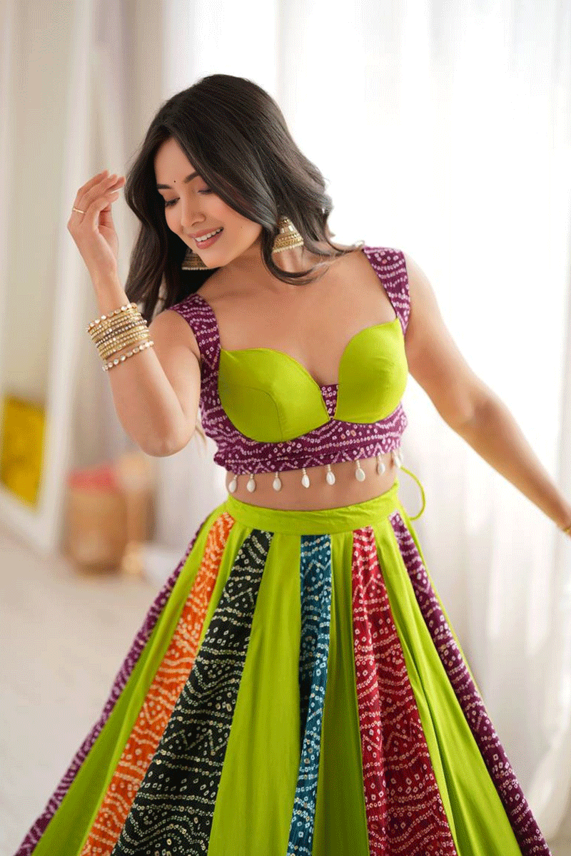 Latest Backless Blouse With Lehenga For Raas Night