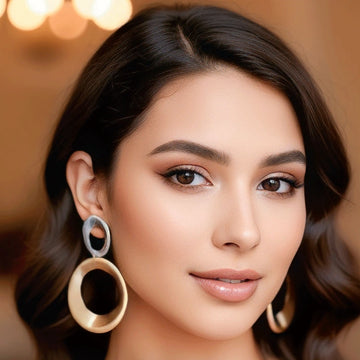 Golden and Silver Circle Drop  Party Wear Earrings
