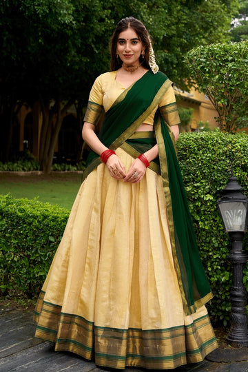 Ready To Wear Half Saree For Onam Festival