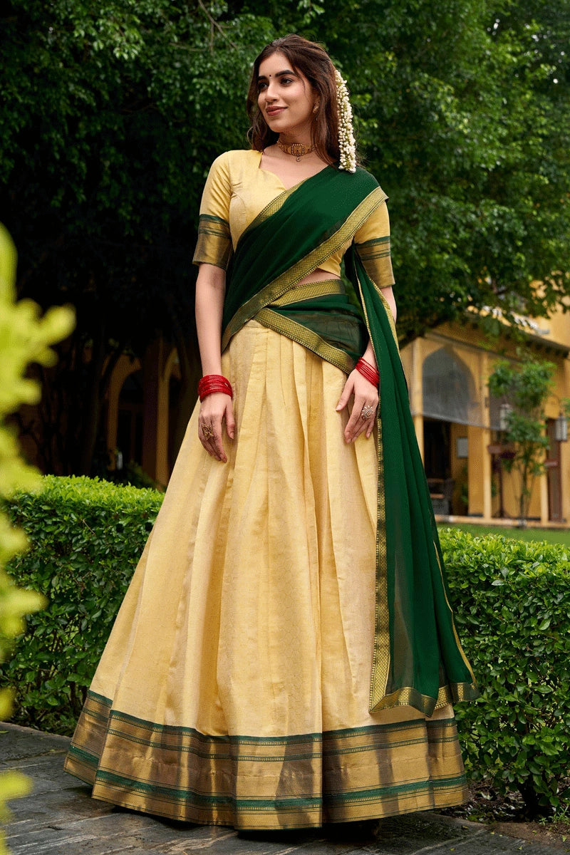 Ready To Wear Half Saree For Onam Festival