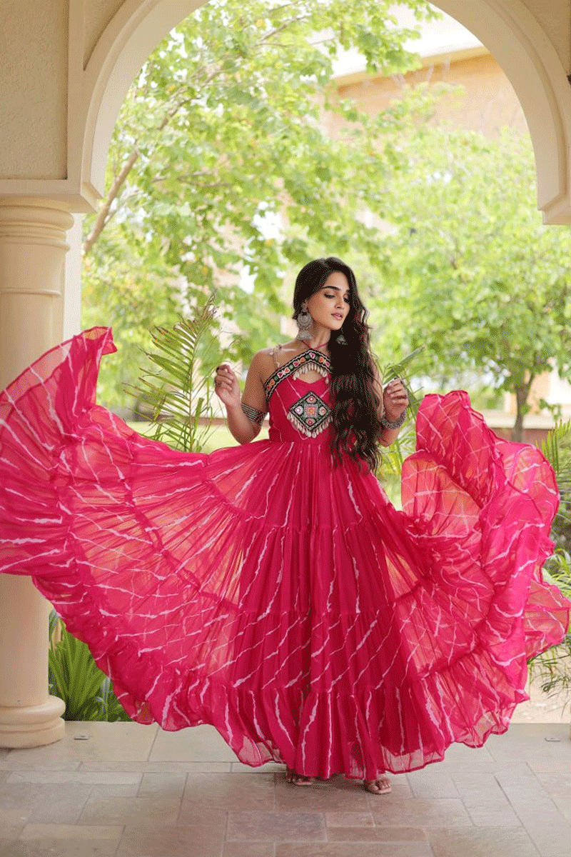 Latest Heavy Flair Long Gown For Garba Night