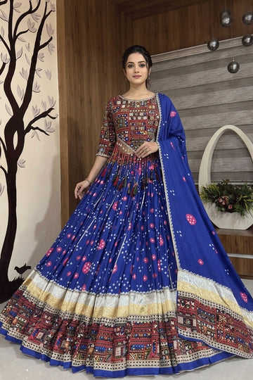 Muslin Cotton Real Mirror Work Chaniya Choli For Navratri