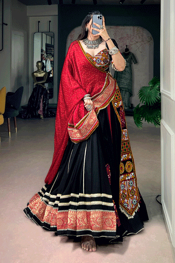 Ready To Wear Gamthi Work Chaniya Choli For Navratri