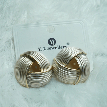 Classic Silver and Gold Round Stud Earrings