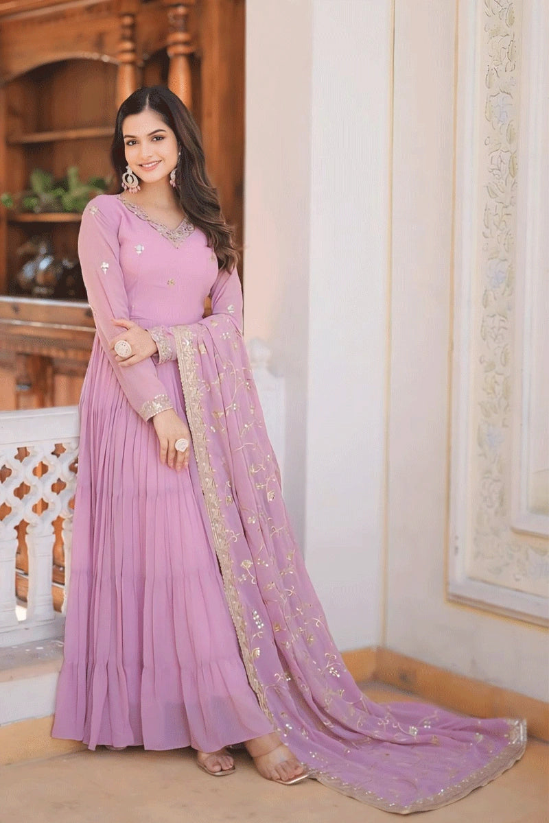 5 Layer Lovender Colour Gown For Diwali Special Outfits - Anaya Designer Studio 5 Layer Lovender Colour Gown For Diwali Special Outfits - Anaya Designer Studio