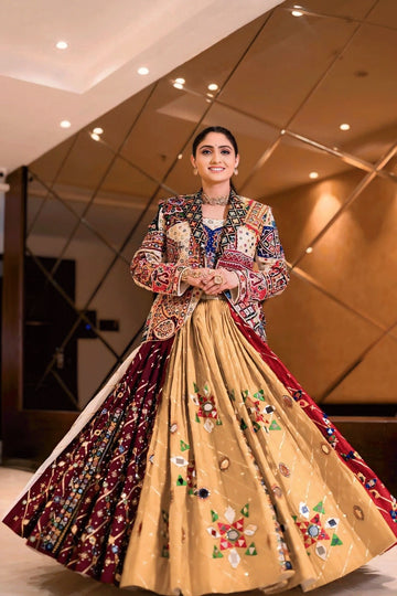 Gujaratri Singer Gita Rabari Designer Heavy Flair Lehenga Choli