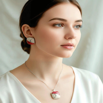 Red & White Color Modern Daily Wear Jewellery Set