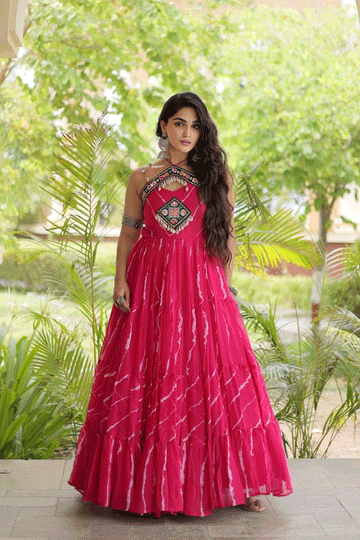 Latest Heavy Flair Long Gown For Garba Night
