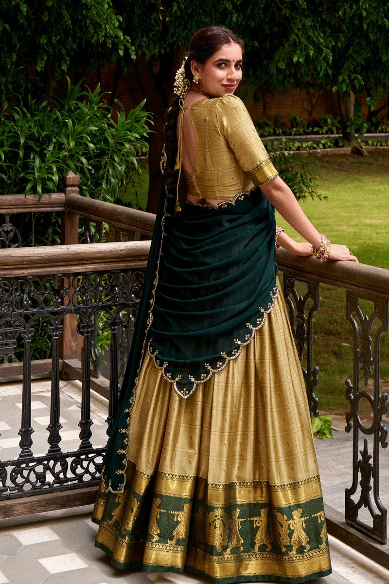 Traditional South Indian Style Half Saree For Girl