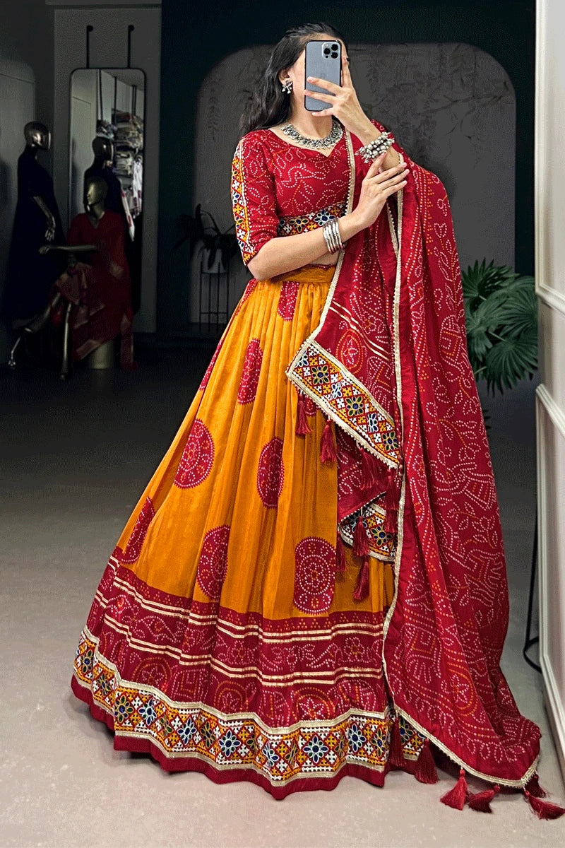 Traditional Gamthi Work Chaniya Choli For Navratri